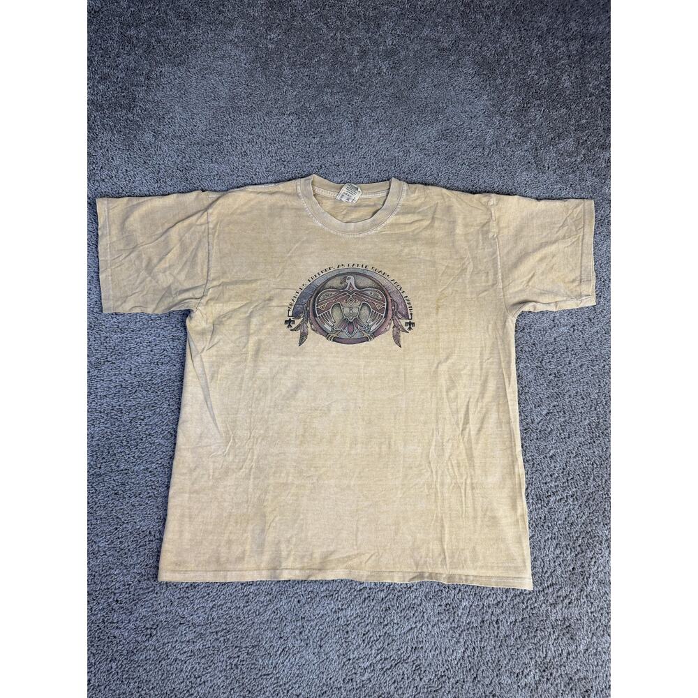 Vintage Earth Creations Shirt Mens L Beige Grant Us Freedom As We Soar 90s